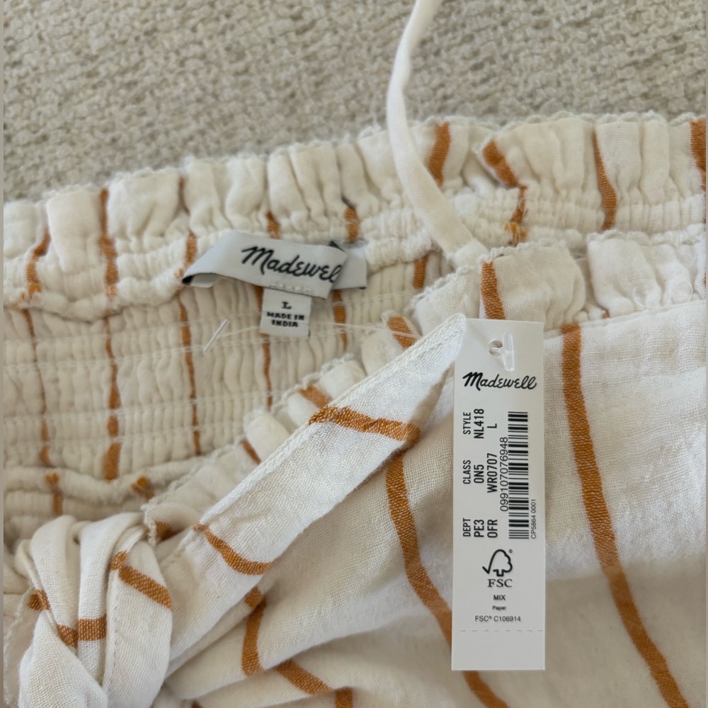 Madewell Lightspun Tie-Front Bandeau Top in Stripe - Picture 6 of 10